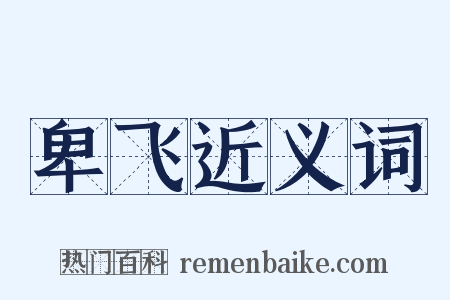 卑飞近义词是什么意思的图片